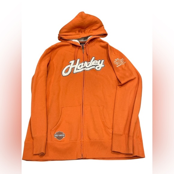 Harley-Davidson Orange Zip-Up Adult size 2X - Picture 1 of 3